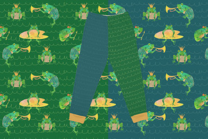 Cute Frogs Patterns Watercolor