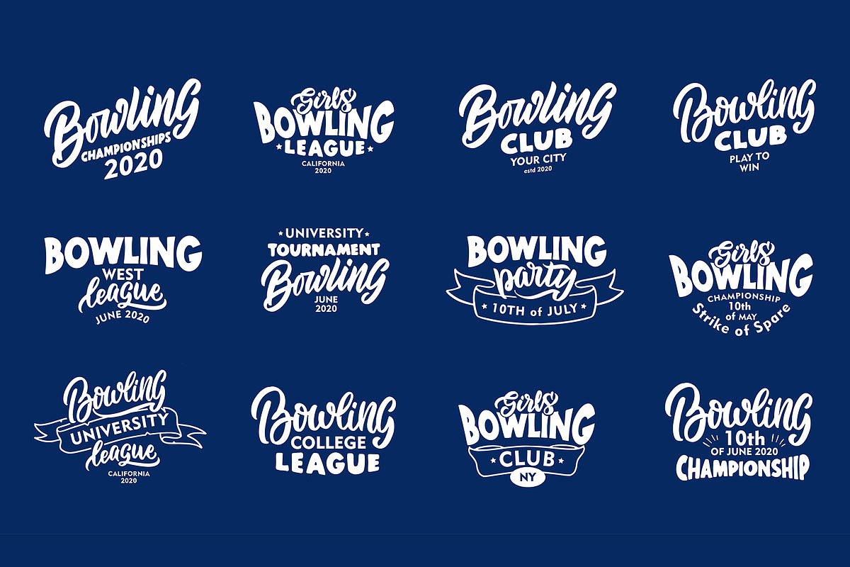 Set of logo Bowling, a Branding & Logo Template by Lettering_Logo (Photo 4 of 5)