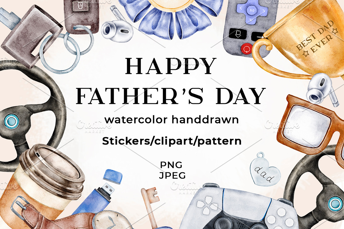 Father's Day Clipart, a Decorative Illustration by Eves_Aquadreams (Photo 1 of 6)