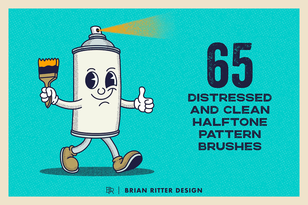 Halftone Procreate Brushes, a Brush Add-On by Brian Ritter Design