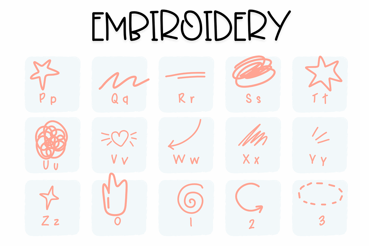Embroidery | Symbols Fonts, a Symbol Font by Sirinart (Photo 5 of 13)