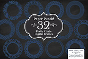 Navy Lace Circle Vector Frames, an Illustration by Amanda Ilkov (Thumbnail 2 of 5)