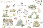 Spring Garden. Watercolor clipart, a Decorative Illustration by Kreker Kate (Thumbnail 10 of 12)