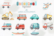 Watercolor Transport alphabet, an Object Graphic by Ana-Sakuta (Thumbnail 12 of 14)