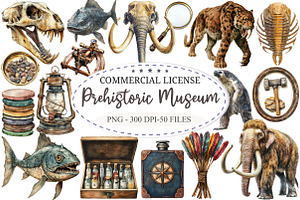Victorian Prehistoric Museum Clipart