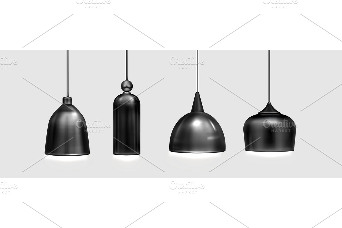 Ceiling pendant lamp set in, an Object Illustration by art PVP - market