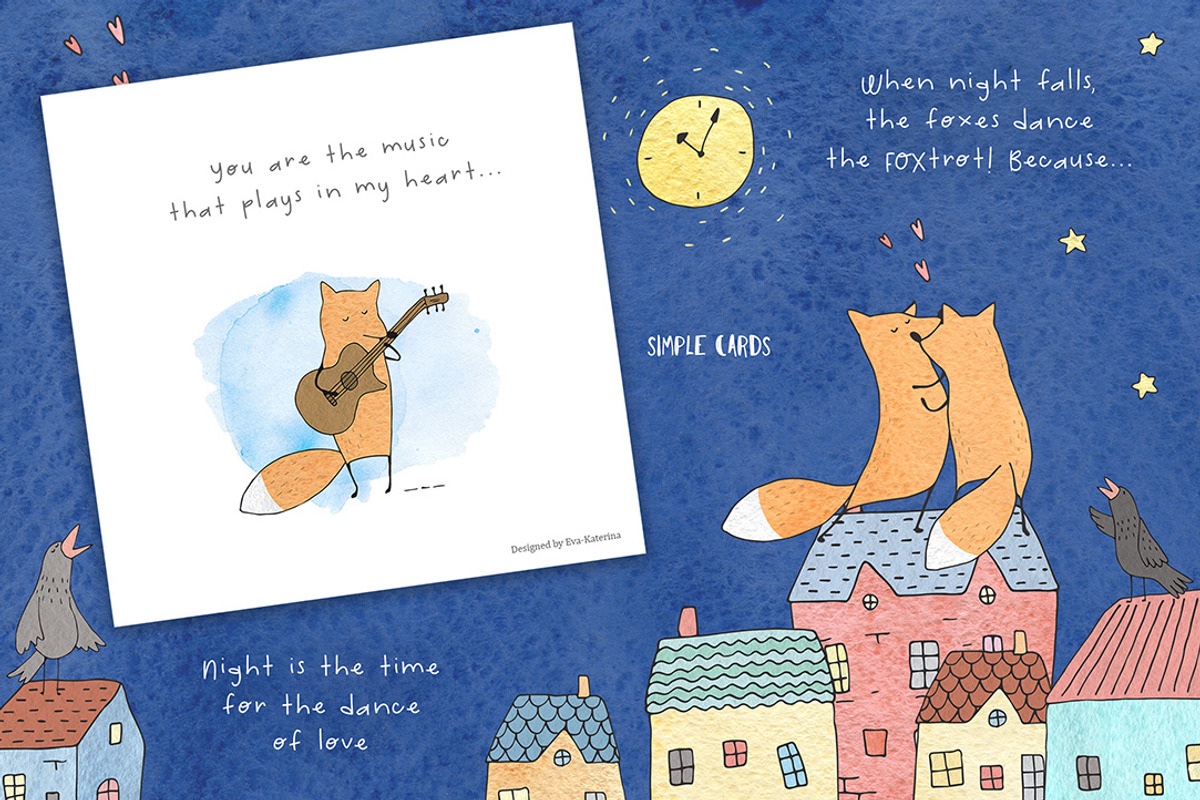 Cute Vector&Watercolor graphics, an Animal Illustration by Eva Katerina (Photo 2 of 21)