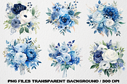 Watercolor Blue Flowers Clipart, an Illustration by SindyPrintDesign (Thumbnail 3 of 3)