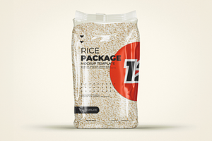 Rice Plastic Pouch Packaging Mockup