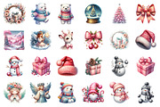 Silver Pink Christmas Clipart, an Illustration by SinaCreation (Thumbnail 2 of 7)