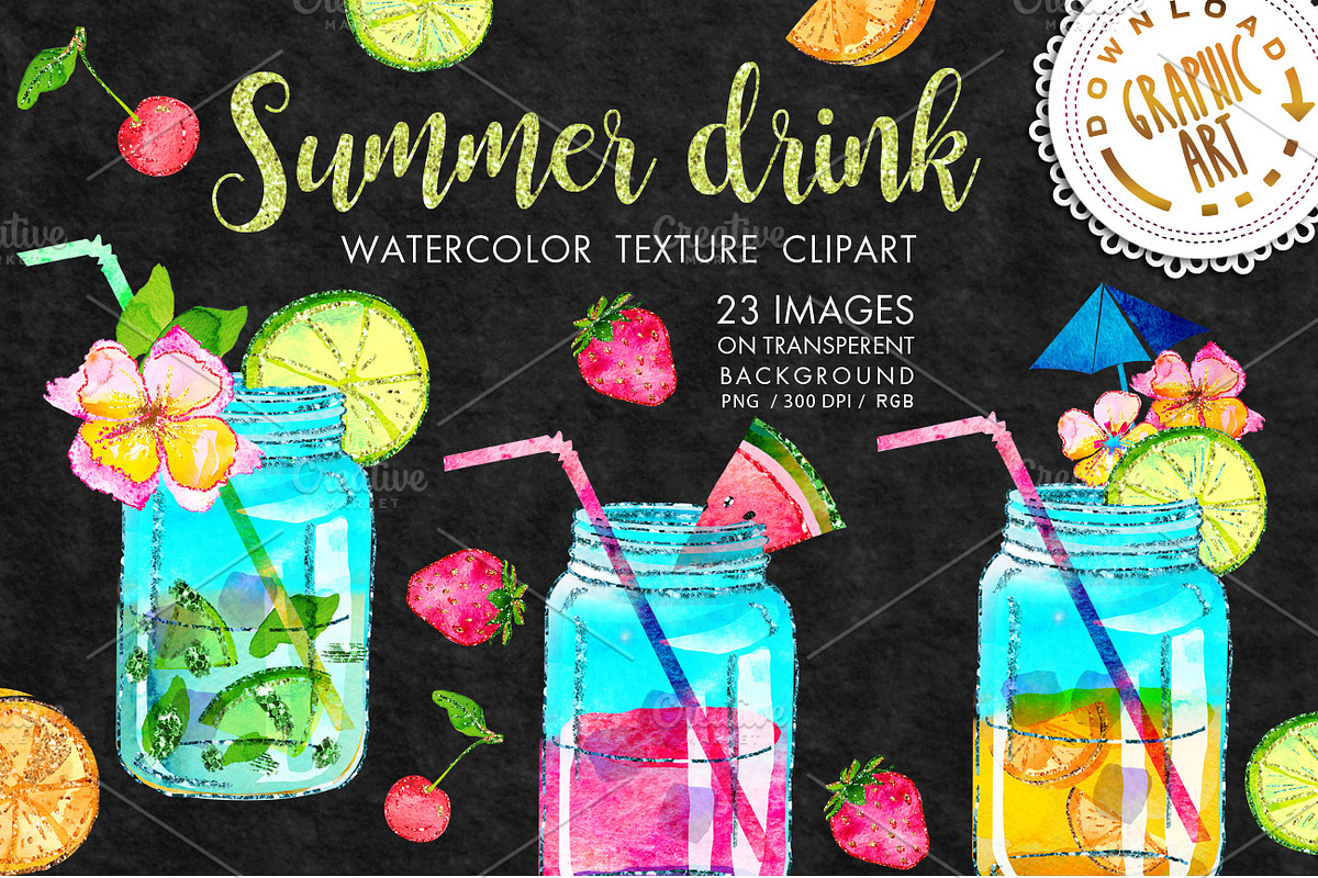 Summer drink clipart, a Food Illustration by Download Graphic Art (Photo 1 of 5)