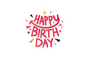 Happy Birthday Lettering card design, a Card Template by ashek (Thumbnail 4 of 6)