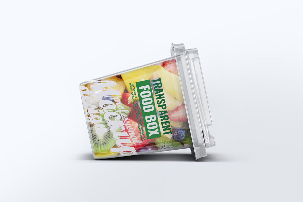Transparent Food Box Mock-Up, a Packaging Mockup by DesignRushMarket (Photo 5 of 7)