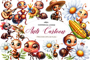 Happy Cute Ants Cartoon Clipart, an Illustration by CreationArt (Thumbnail 1 of 4)