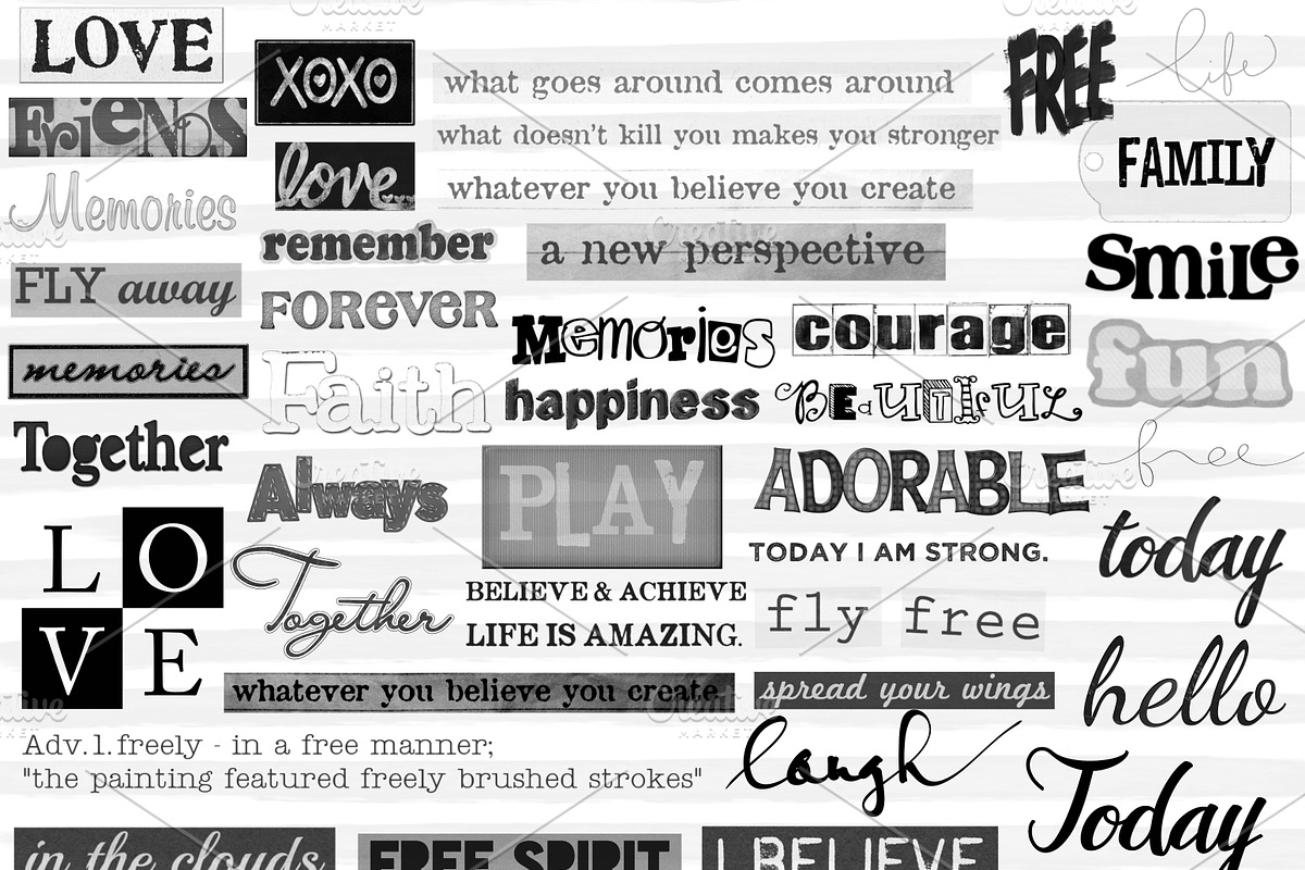Procreate Stamp Brushes Words/Quotes, a Brush Add-On by Li Zamperini (Photo 4 of 7)
