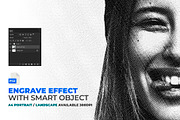 Engrave Effect Photoshop Template, a Texture Graphic by bnrcreativelab (Thumbnail 1 of 3)