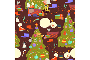 Seamless Pattern With Cute Happy, an Object Illustration by Maria Starus