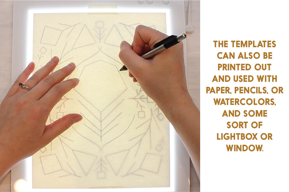 Folksy Florals Drawing Templates, an Illustration by On the Mark Designs (Photo 6 of 15)