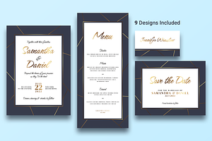 Gold Wedding Invitation Suite