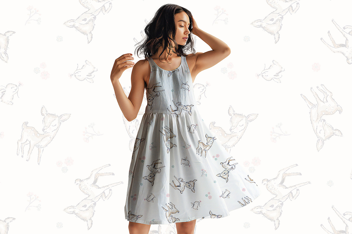 Cute Baby Deer & Bunny Pattern, a Pattern Graphic by StudioGlouna (Photo 2 of 5)