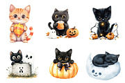 Cute Halloween Black Cats Clipart, an Illustration by CreationArt (Thumbnail 4 of 5)