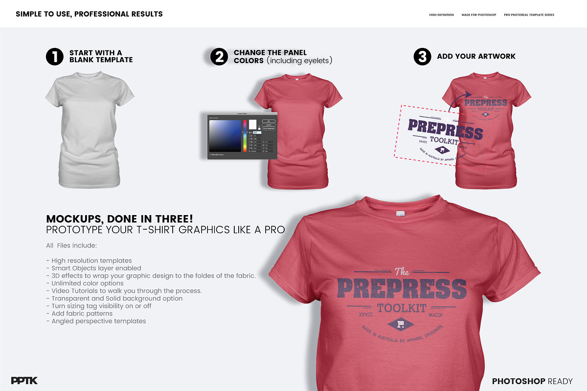 Women's Ghosted T-Shirt Mockup, a Shirt Mockup by PrePress Toolkit (Photo 3 of 7)
