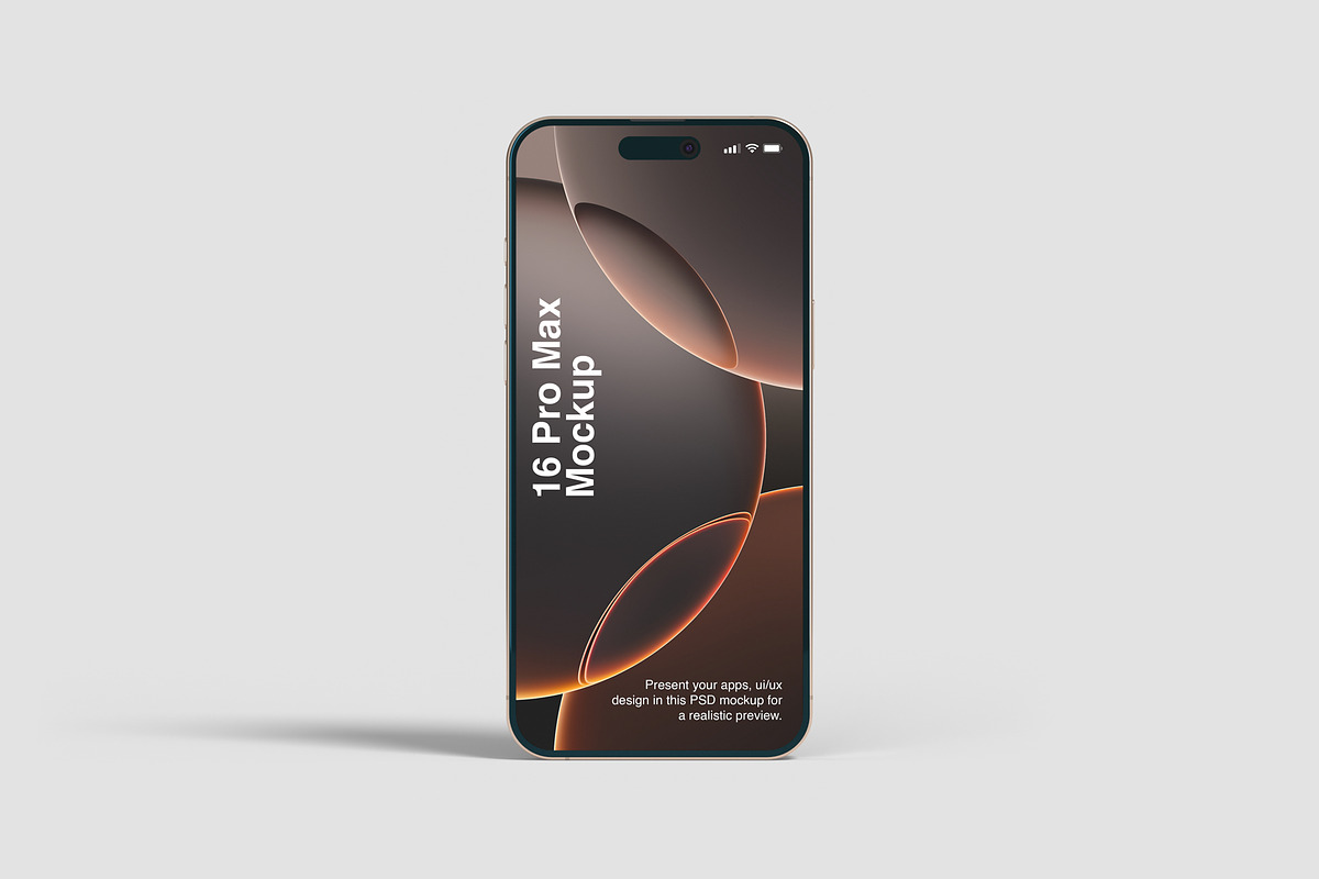 iPhone 16 Pro Max Mockups, an iPhone Mockup by graphiccrew (Photo 4 of 16)