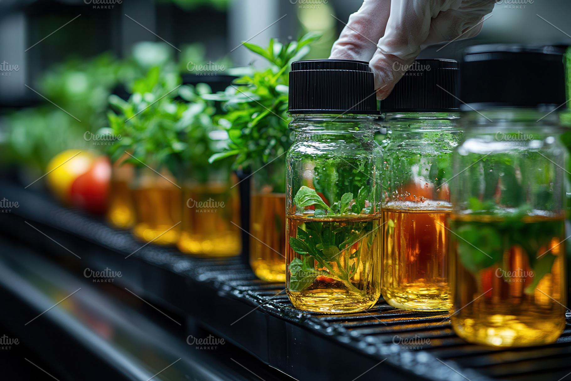 Fresh herbs being prepared for infus, a Photo by Tanuart