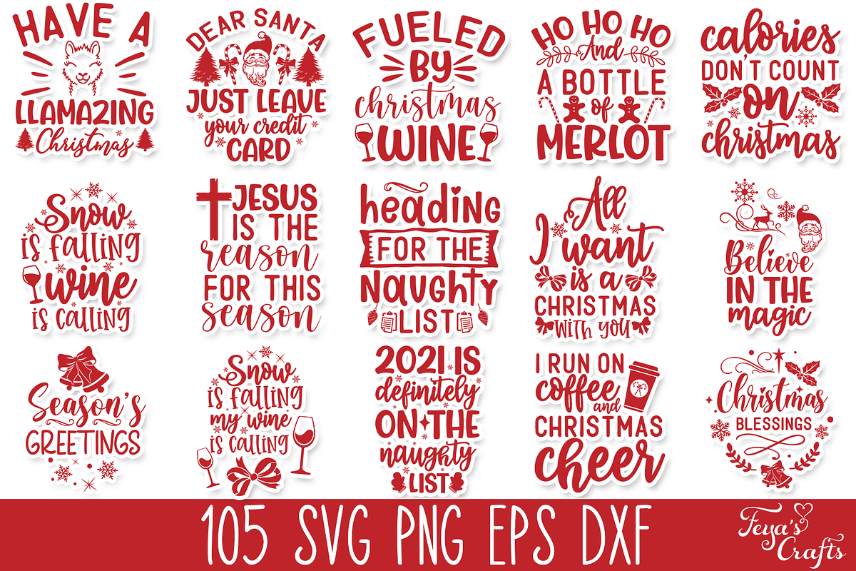 Huge Christmas Quotes Bundle, an Illustration by Anastasia Feya (Photo 8 of 10)