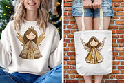 30 Whimsical Christmas Angel Clipart, a Seasonal Illustration by V Design Creator (Thumbnail 10 of 10)