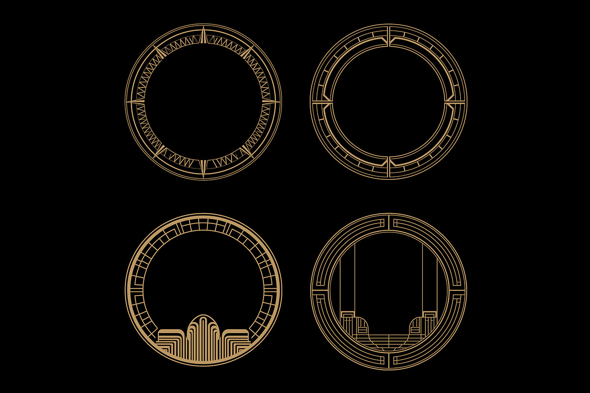 Art Deco 8 Round Frames, a Decorative Illustration by Stanislav Kharchevskyi (Photo 3 of 3)