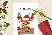 Funny Christmas Reindeer With Sign P, an Illustration by Creative Art (Thumbnail 3 of 6)