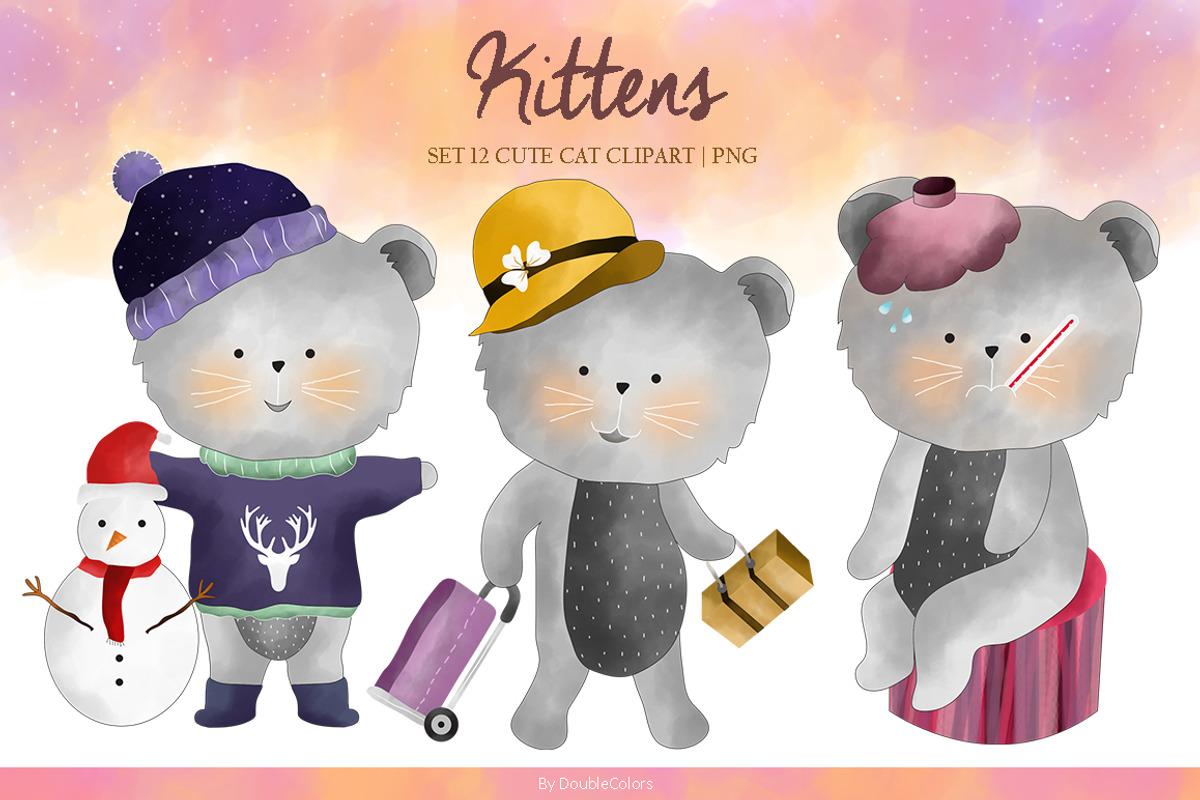 Set 12 Cute Kittens, an Illustration by DoubleColors (Photo 4 of 5)
