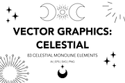 Celestial Monoline Graphic Elements, an Object Graphic by WildGallant Graphics (Thumbnail 1 of 3)