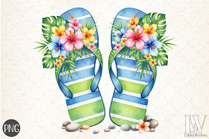 Summer Flip Flop PNG, an Illustration by Libby Wishes