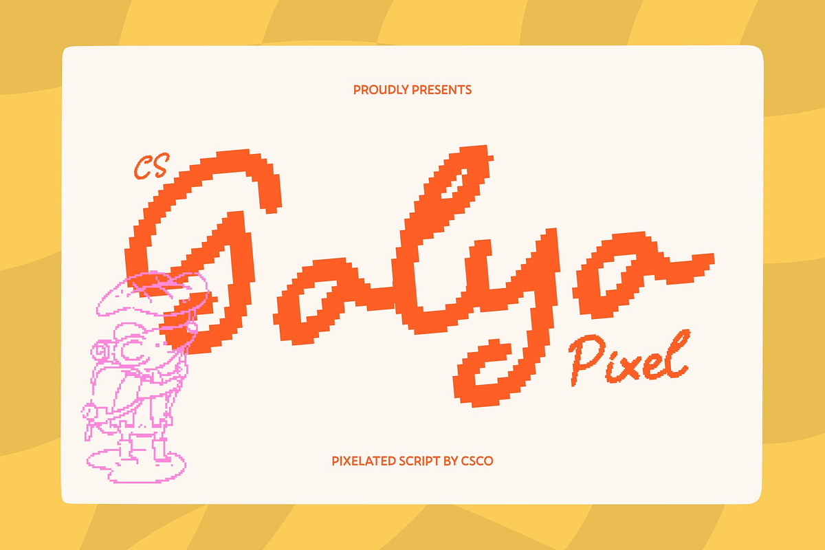 CS Galya Pixel, a Script Font by Craft Supply Co. (Photo 1 of 8)