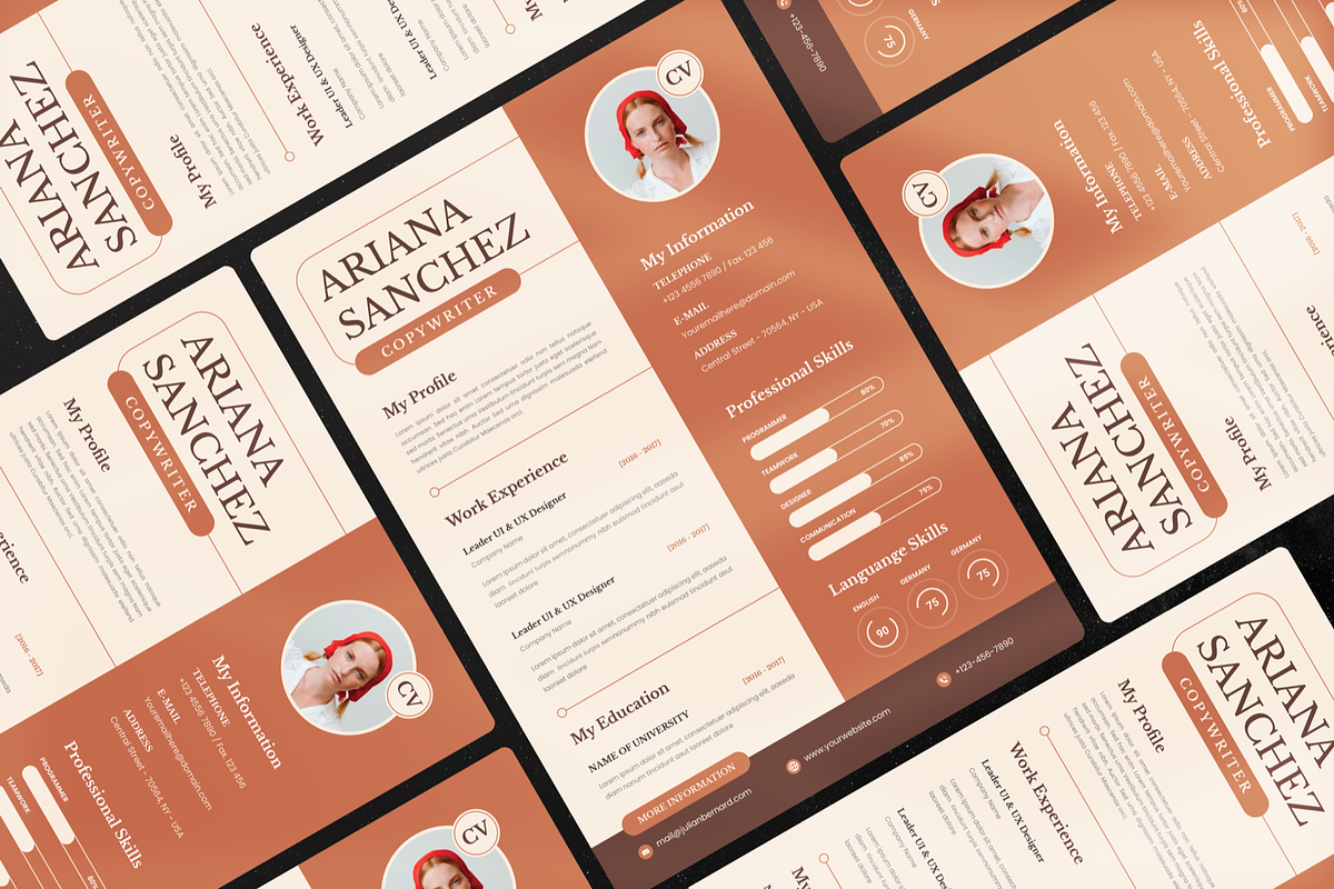 Aesthetic Brown CV Resume, a Stationery Template by Annora Studio (Photo 3 of 4)