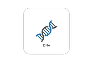 DNA and Medical Services Icon. Flat Design.