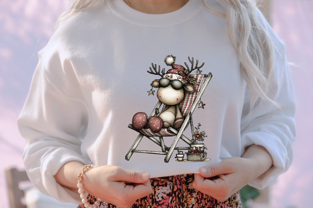 Funny Christmas Reindeer Clipart, an Illustration by designcity5 (Photo 5 of 5)