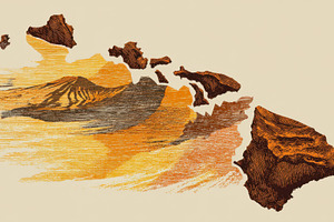 Map of Hawaii with land formations, a Photo by Beautiful things