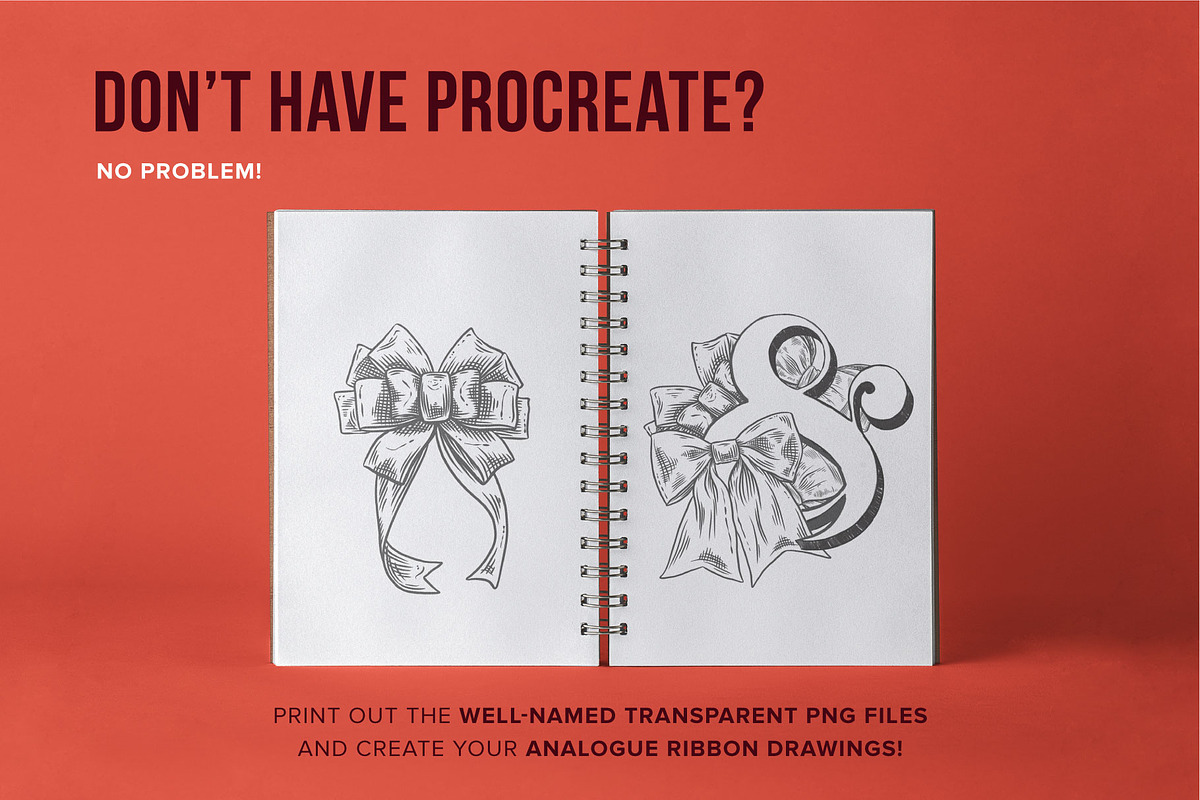 5 Ribbon Procreate Stamp Brushes, a Brush Add-On by Riveros Illustration (Photo 11 of 12)