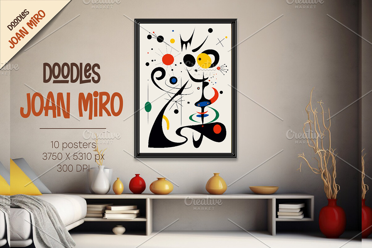 Posters in the style of Joan Miro 01, a Decorative Illustration by KENO Mascots (Photo 4 of 6)