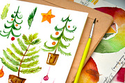 Christmas trees and decorations, a Decorative Illustration by Olesya Morokhovets (Thumbnail 3 of 4)