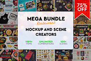 Mega Bundle Restaurant Scene Creator, a Product Mockup by relineo.mock-ups (Thumbnail 1 of 8)