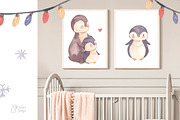 PENGUINS clipart. Watercolor, an Animal Illustration by OlliArtDesign (Thumbnail 4 of 5)