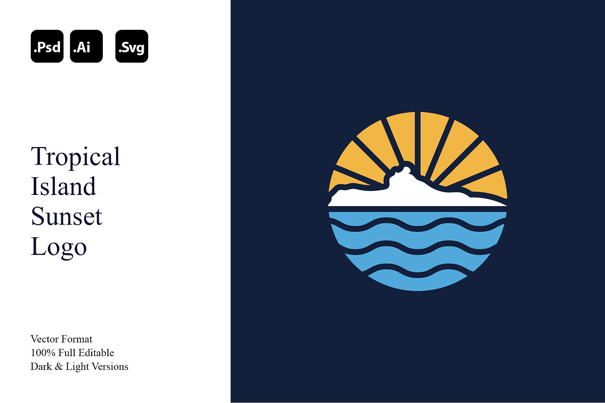 Tropical Island Sunset Logo, a Branding & Logo Template by Luxury Logos (Photo 1 of 4)