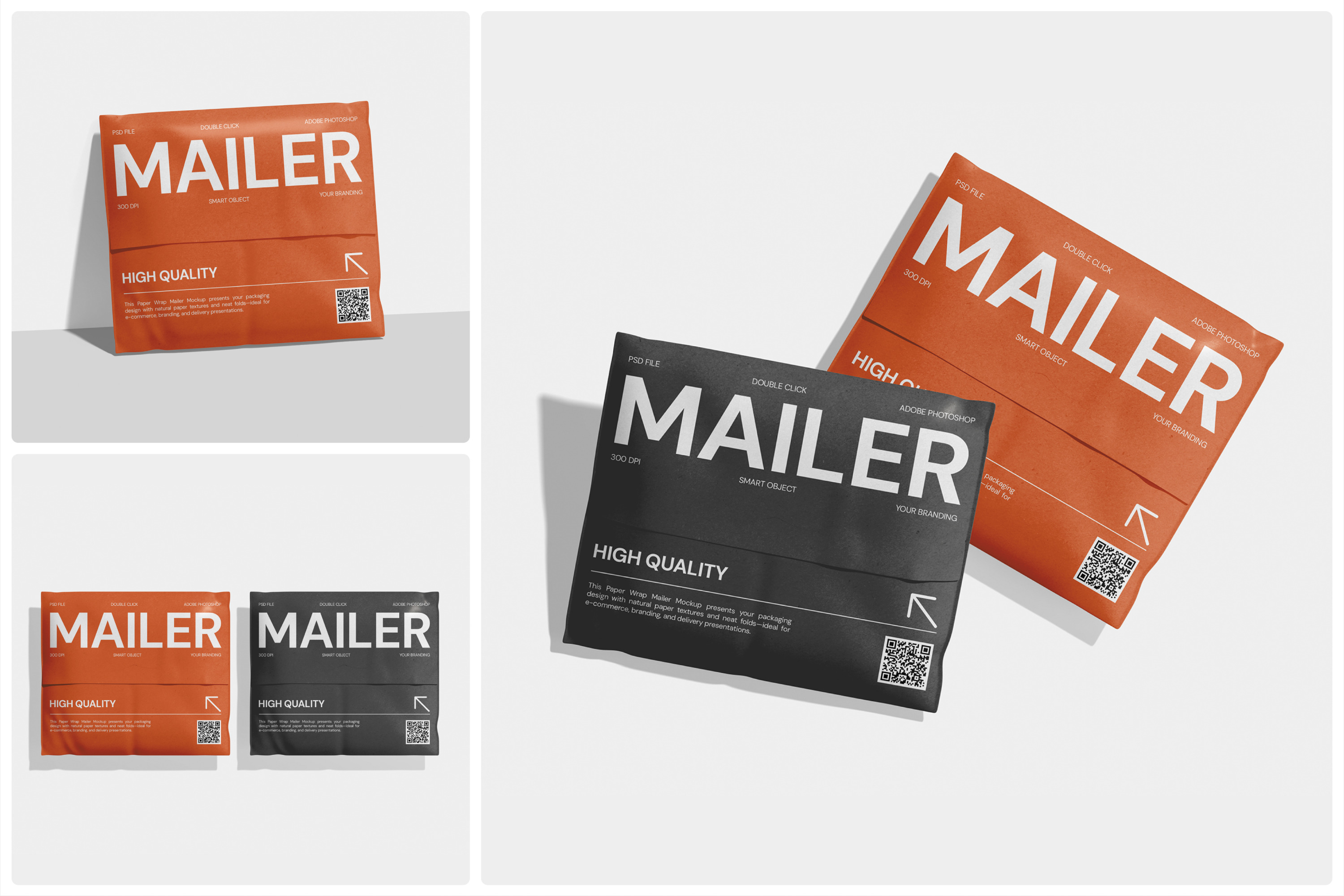 Paper Wrap Mailer Mockup, a Packaging Mockup by Unerispace