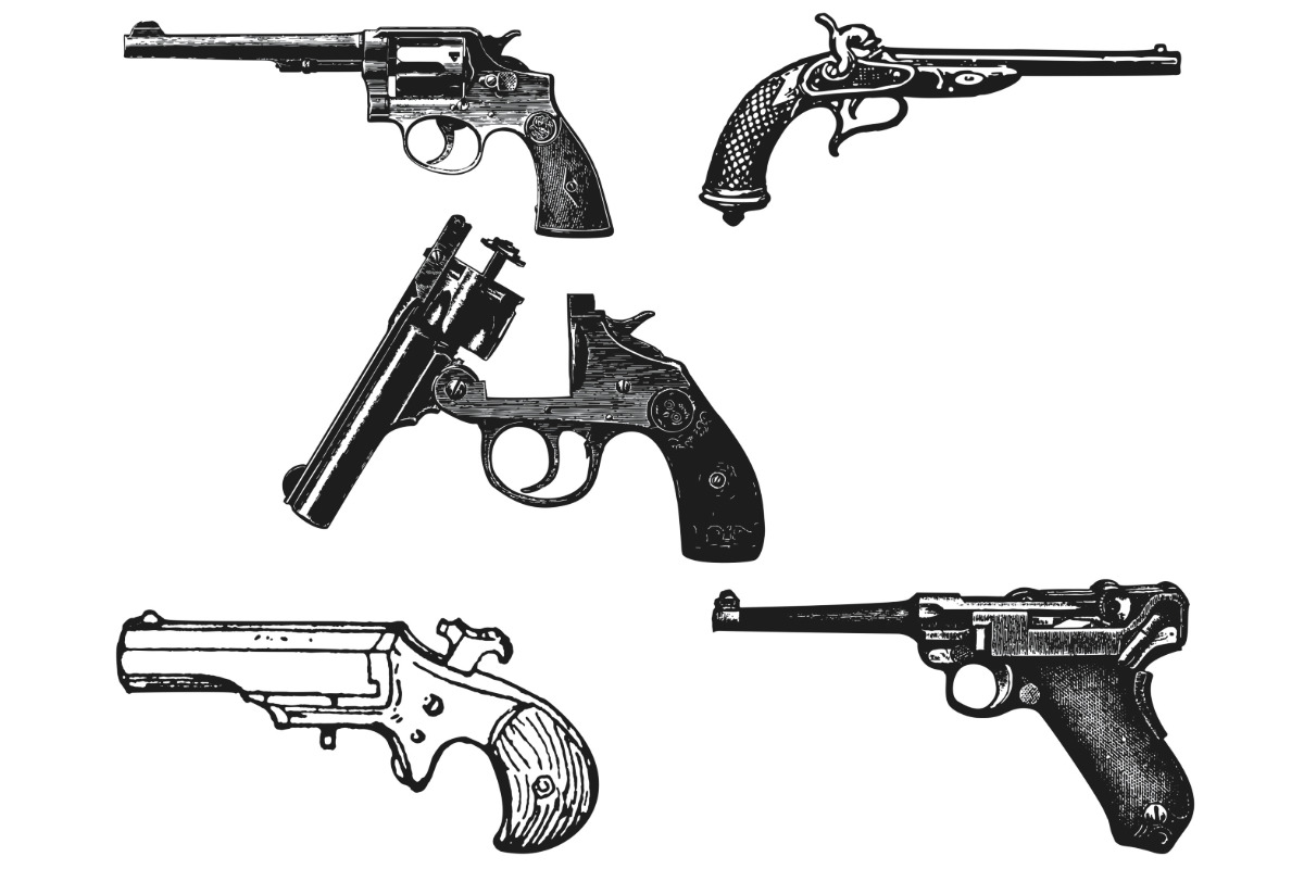 Vintage Gun Firearm Set 1 Procreate, a Brush Add-On by Disasterology Ink (Photo 7 of 10)