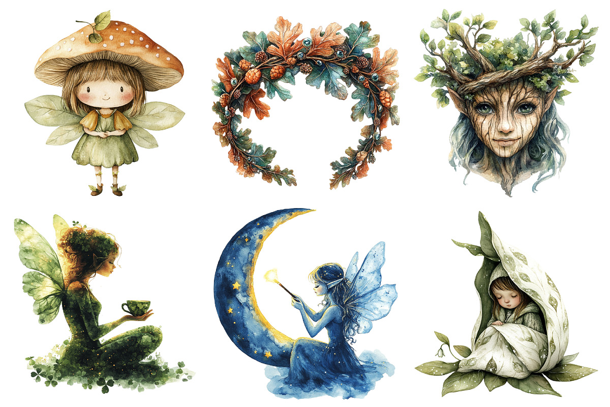 Woodland Fairy Clipart, an Illustration by Daily.Designs (Photo 6 of 9)