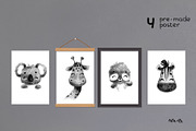 Cute animal faces. Posters, an Animal Illustration by tata_ota (Thumbnail 7 of 8)